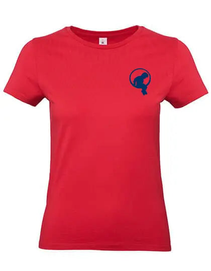MJ-NVL T-Shirt in Rot mit Logo – moderne Damenmode aus Baumwolle