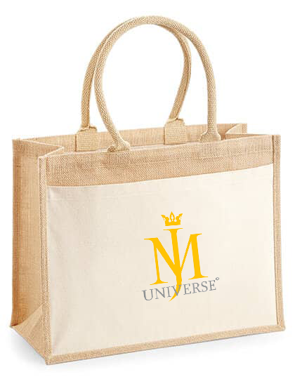 MJUniverse Collection Jutetasche mit Baumwoll-Vorderfach