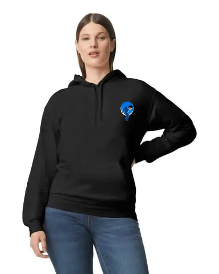 MJ Unisex Hoodie in Schwarz – Teil der NVL Kollektion, modernes Design mit bequemer Passform